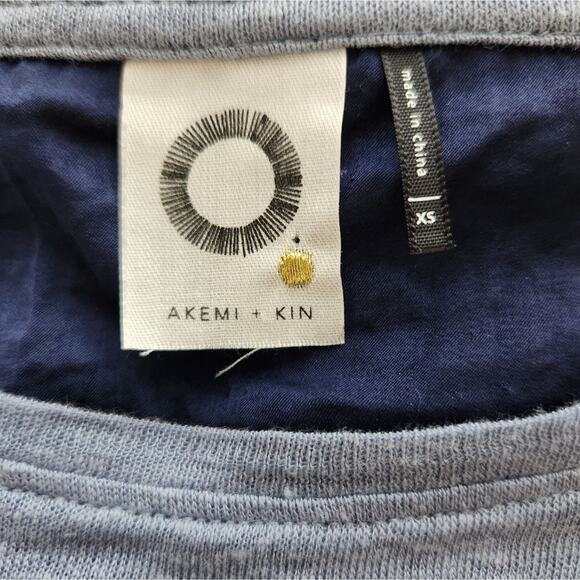 Anthropologie Akemi + Kin Linen Velvet Patchwork Tee XS - Picture 7 of 8